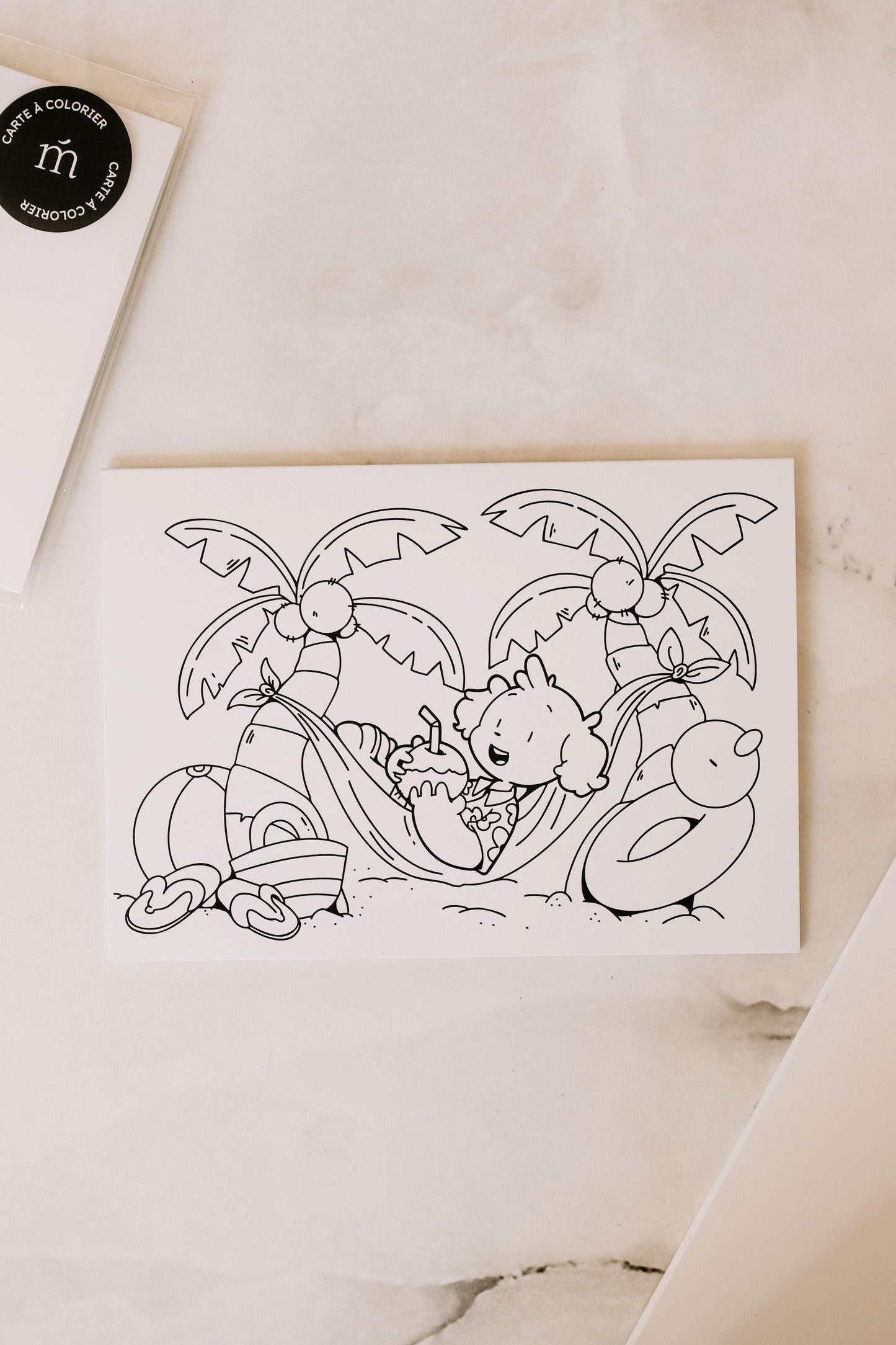 Carte à colorier - Charly Marée - Chandelles