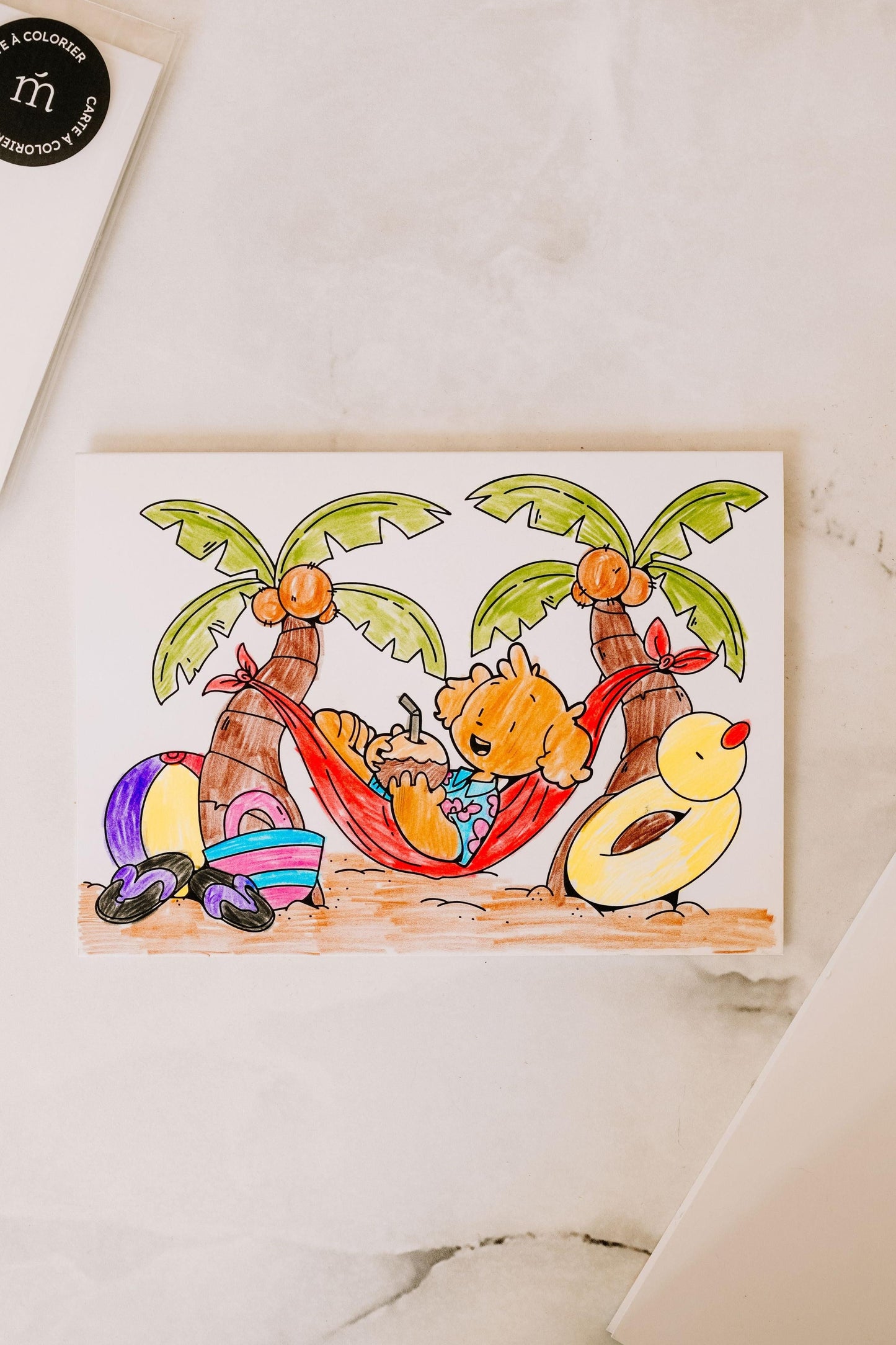 Carte à colorier - Charly Marée - Chandelles
