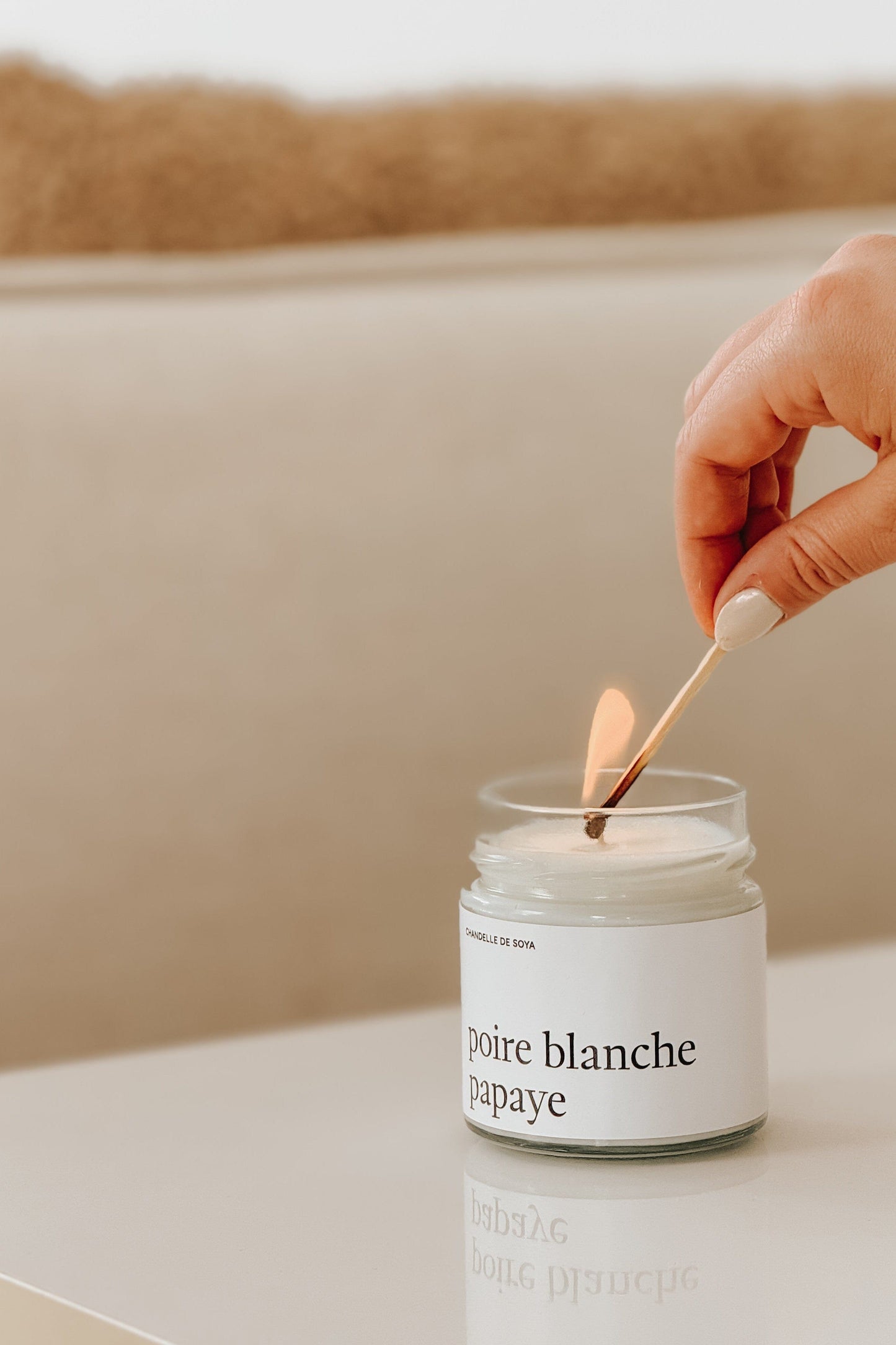 CHANDELLE DE SOYA - Poire blanche papaye Marée - Chandelles