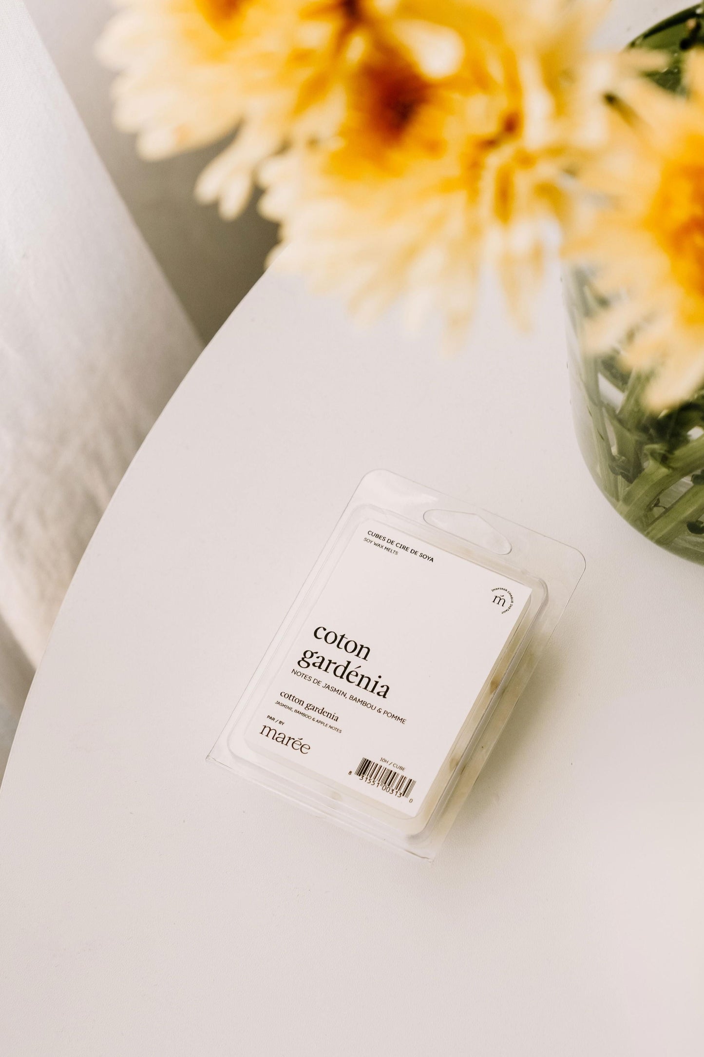 CUBES DE CIRE DE SOYA POUR DIFFUSEUR - Coton gardénia Cubes pour le diffuseur Marée - Chandelles