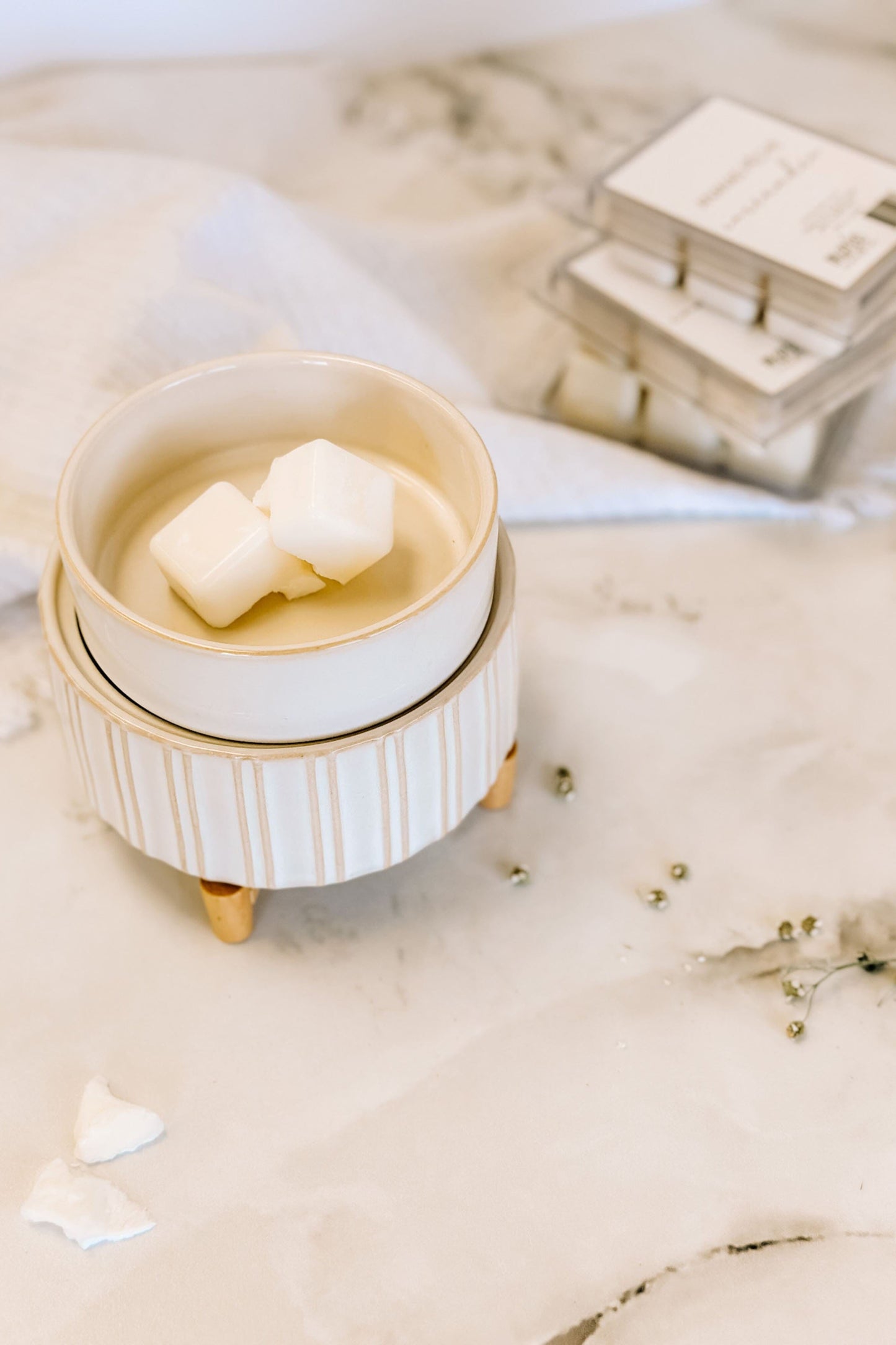 Diffuseur pour pastilles de cire - 2 en 1 - Bois et céramique Candle warmer
