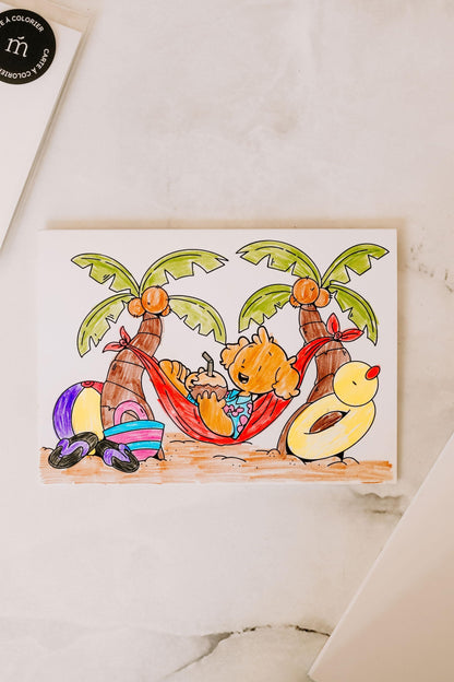 Carte à colorier - Charly Marée - Chandelles 