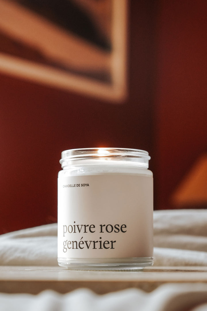 CHANDELLE DE SOYA - Poivre rose genévrier Chandelles de soya Marée - Chandelles 