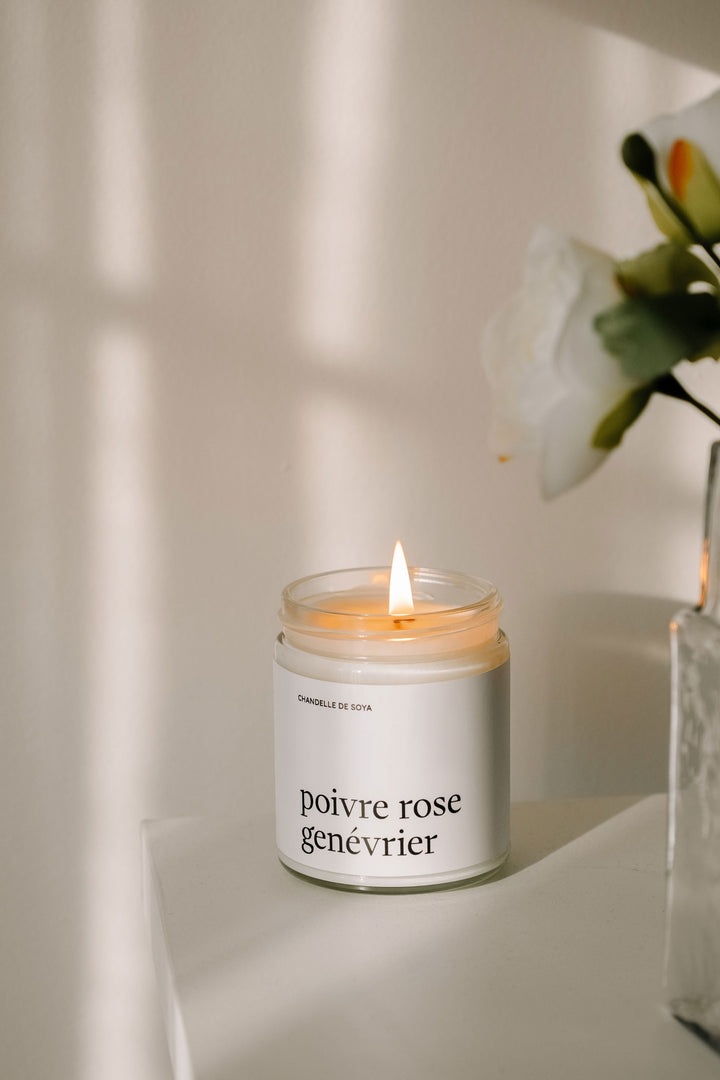 CHANDELLE DE SOYA - Poivre rose genévrier Chandelles de soya Marée - Chandelles 