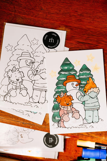 Carte à colorier - Hugo & Juliette