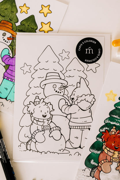 Carte à colorier - Hugo & Juliette