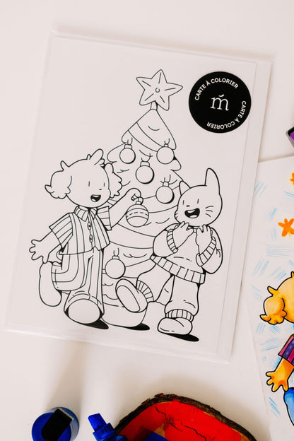 Carte à colorier - Victor & Emma