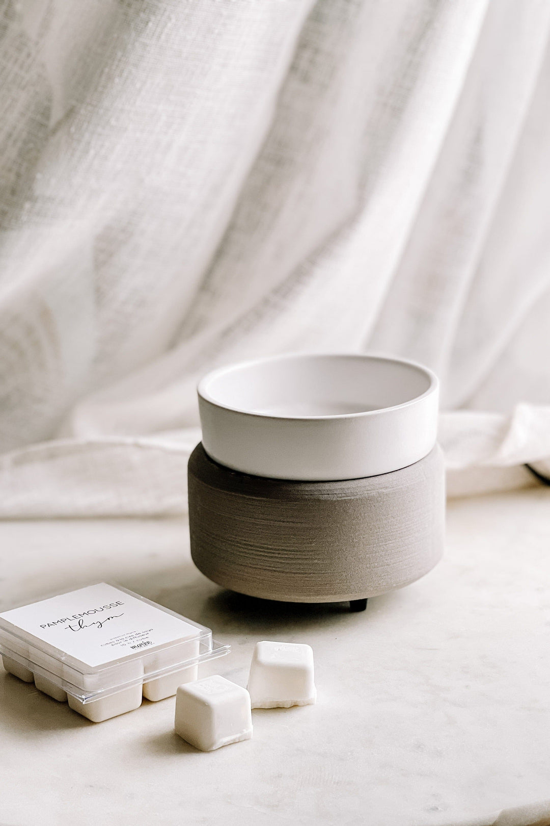 DIFFUSEUR CUBES DE CIRE - 2 en 1 - Gris